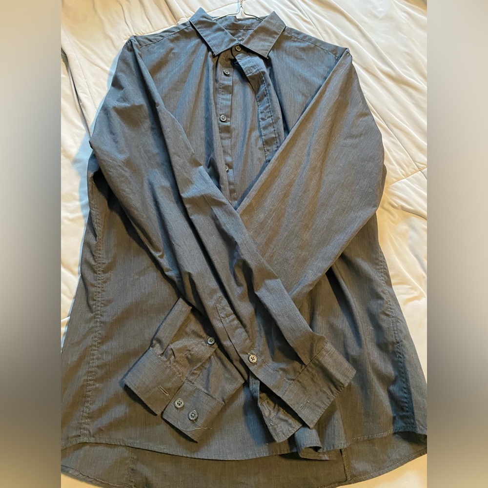 H&M Charcoal Button-Up Shirt Jacket